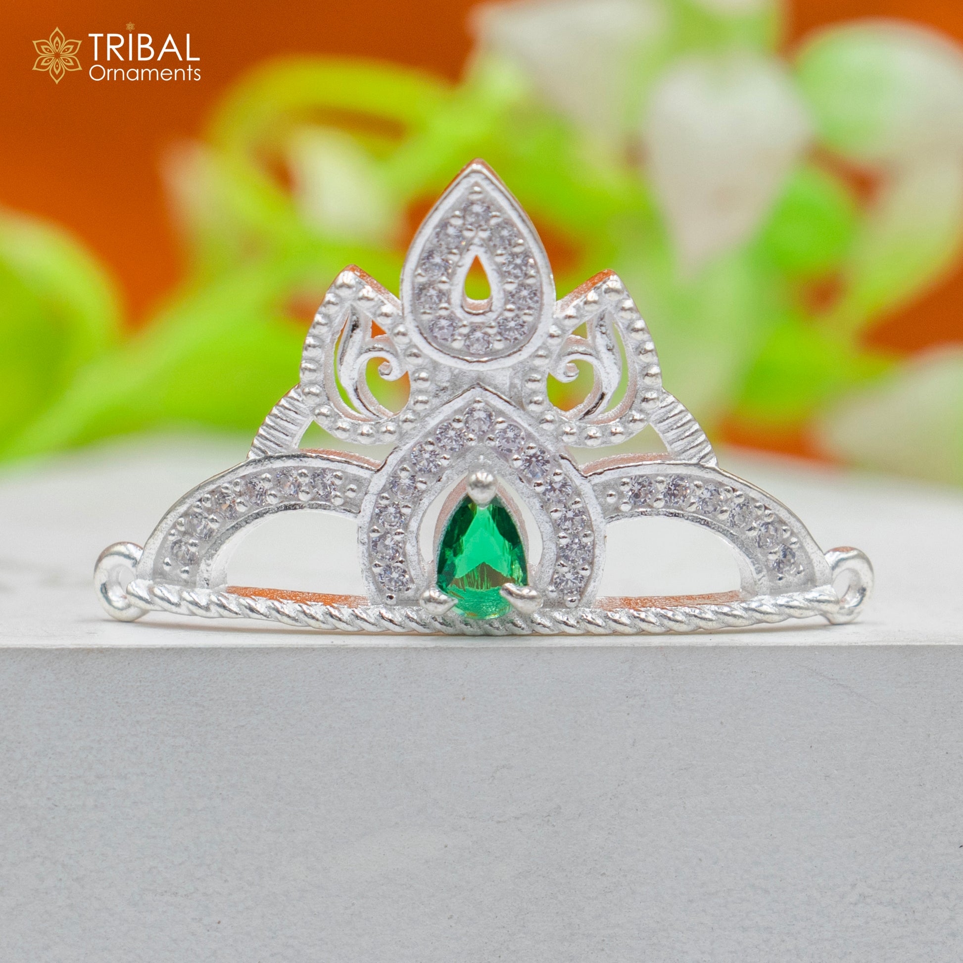 925 sterling silver handmade lord baby Krishna Mukut, amazing Laddu Gopala, crawling Krishna crown head jewelry sm36 - TRIBAL ORNAMENTS