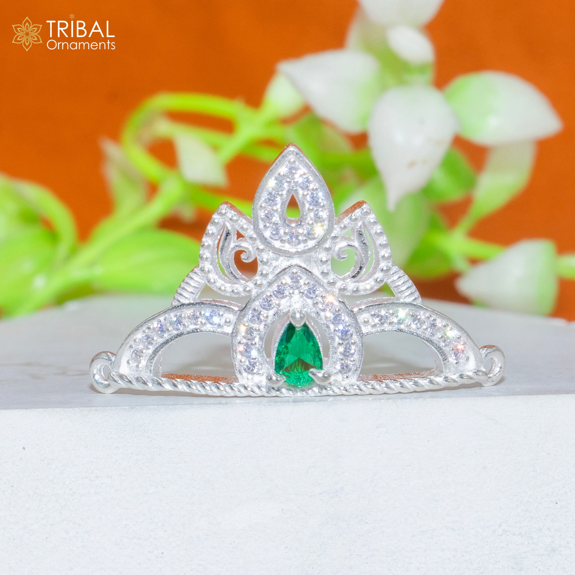 925 sterling silver handmade lord baby Krishna Mukut, amazing Laddu Gopala, crawling Krishna crown head jewelry sm36 - TRIBAL ORNAMENTS