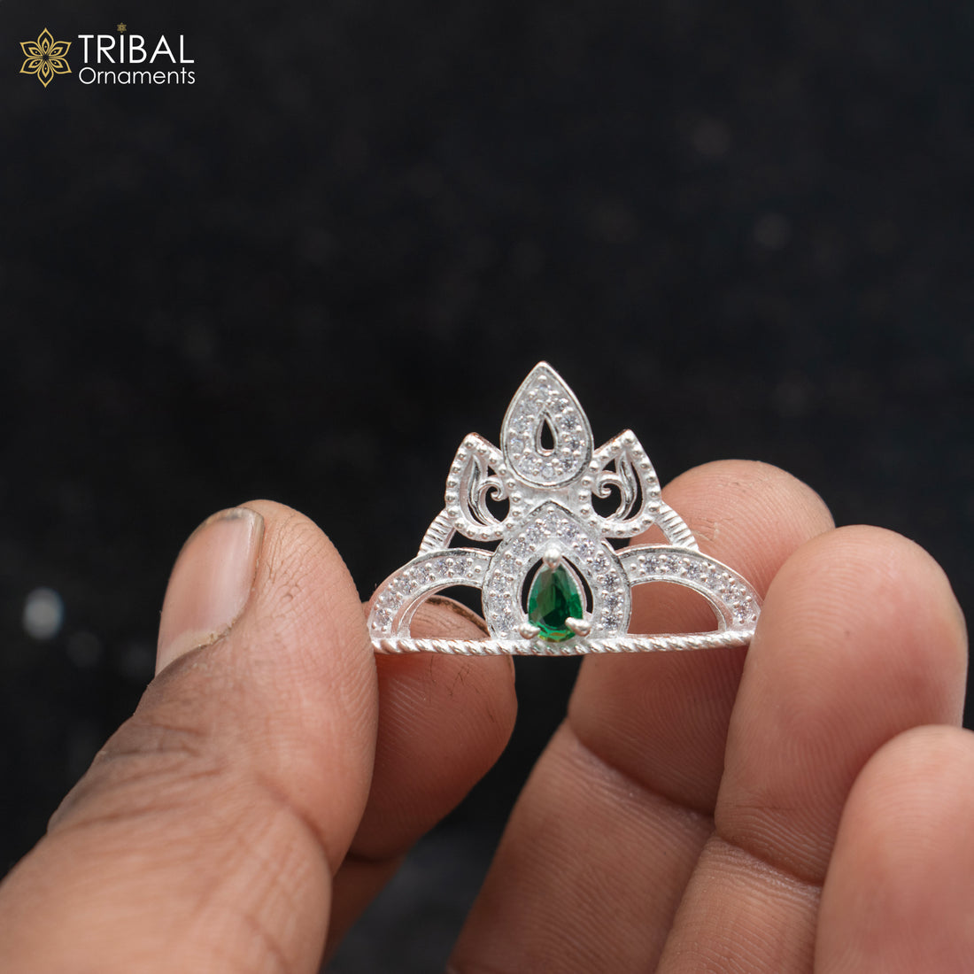 925 sterling silver handmade lord baby Krishna Mukut, amazing Laddu Gopala, crawling Krishna crown head jewelry sm36 - TRIBAL ORNAMENTS