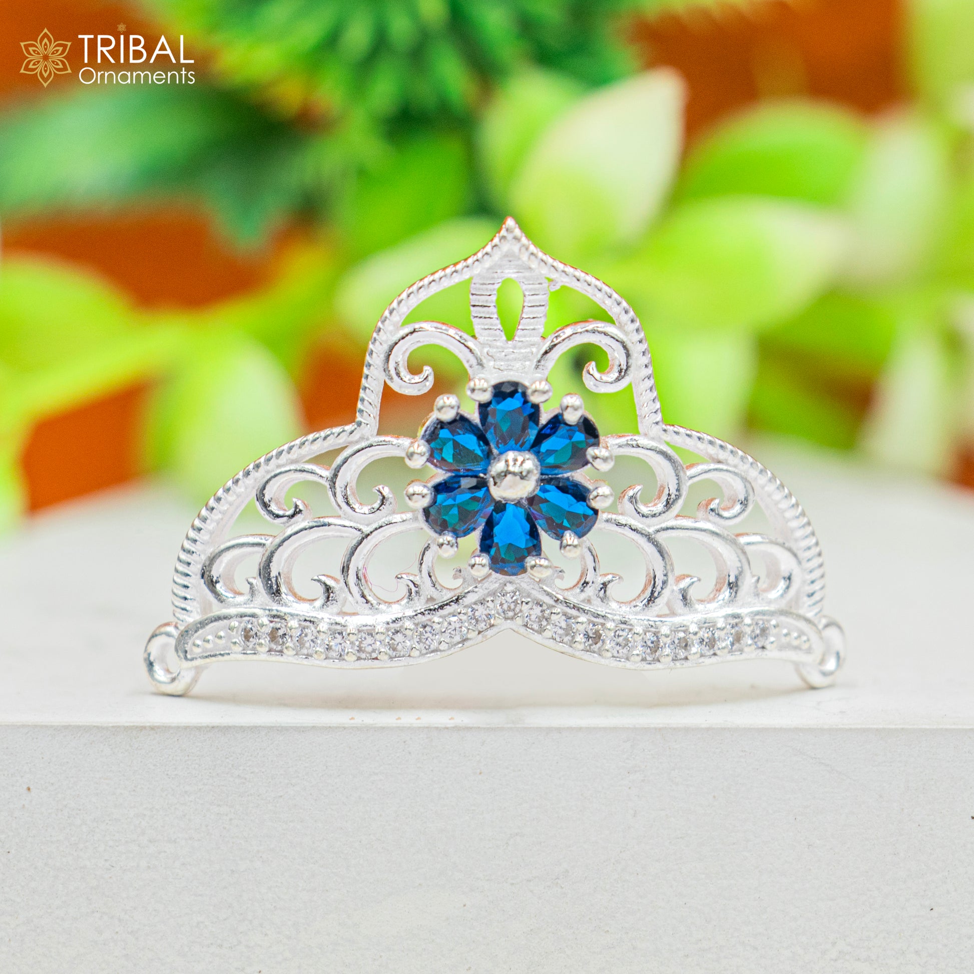 925 sterling silver handmade lord baby Krishna Mukut, amazing Laddu Gopala, crawling Krishna crown head jewelry sm41 - TRIBAL ORNAMENTS