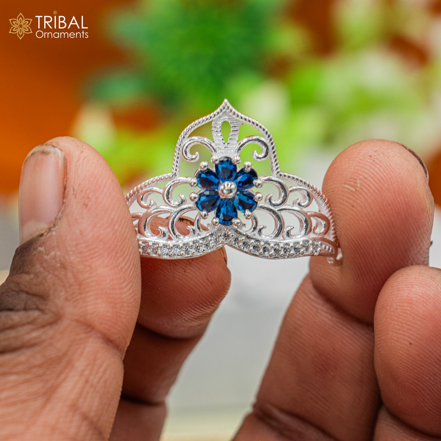 925 sterling silver handmade lord baby Krishna Mukut, amazing Laddu Gopala, crawling Krishna crown head jewelry sm41 - TRIBAL ORNAMENTS