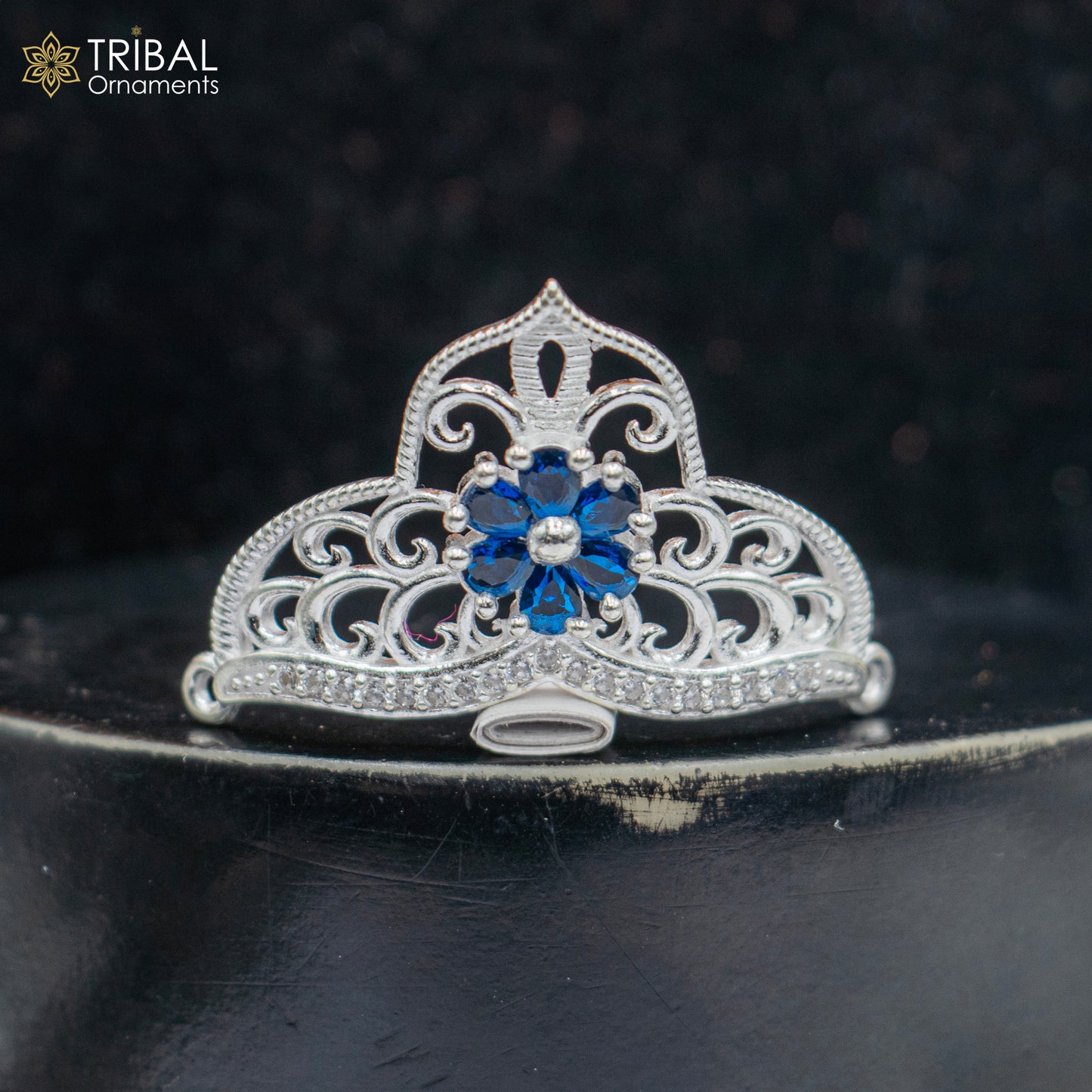 925 sterling silver handmade lord baby Krishna Mukut, amazing Laddu Gopala, crawling Krishna crown head jewelry sm41 - TRIBAL ORNAMENTS