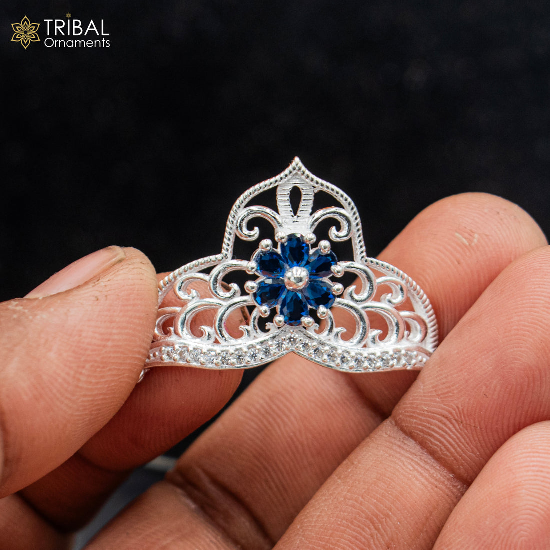 925 sterling silver handmade lord baby Krishna Mukut, amazing Laddu Gopala, crawling Krishna crown head jewelry sm41 - TRIBAL ORNAMENTS
