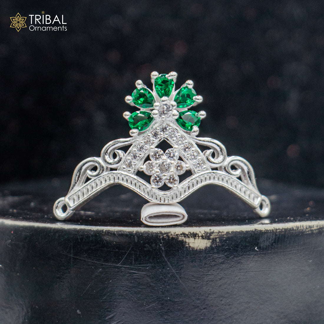 925 sterling silver handmade lord baby Krishna Mukut, amazing Laddu Gopala, crawling Krishna crown head jewelry sm42 - TRIBAL ORNAMENTS