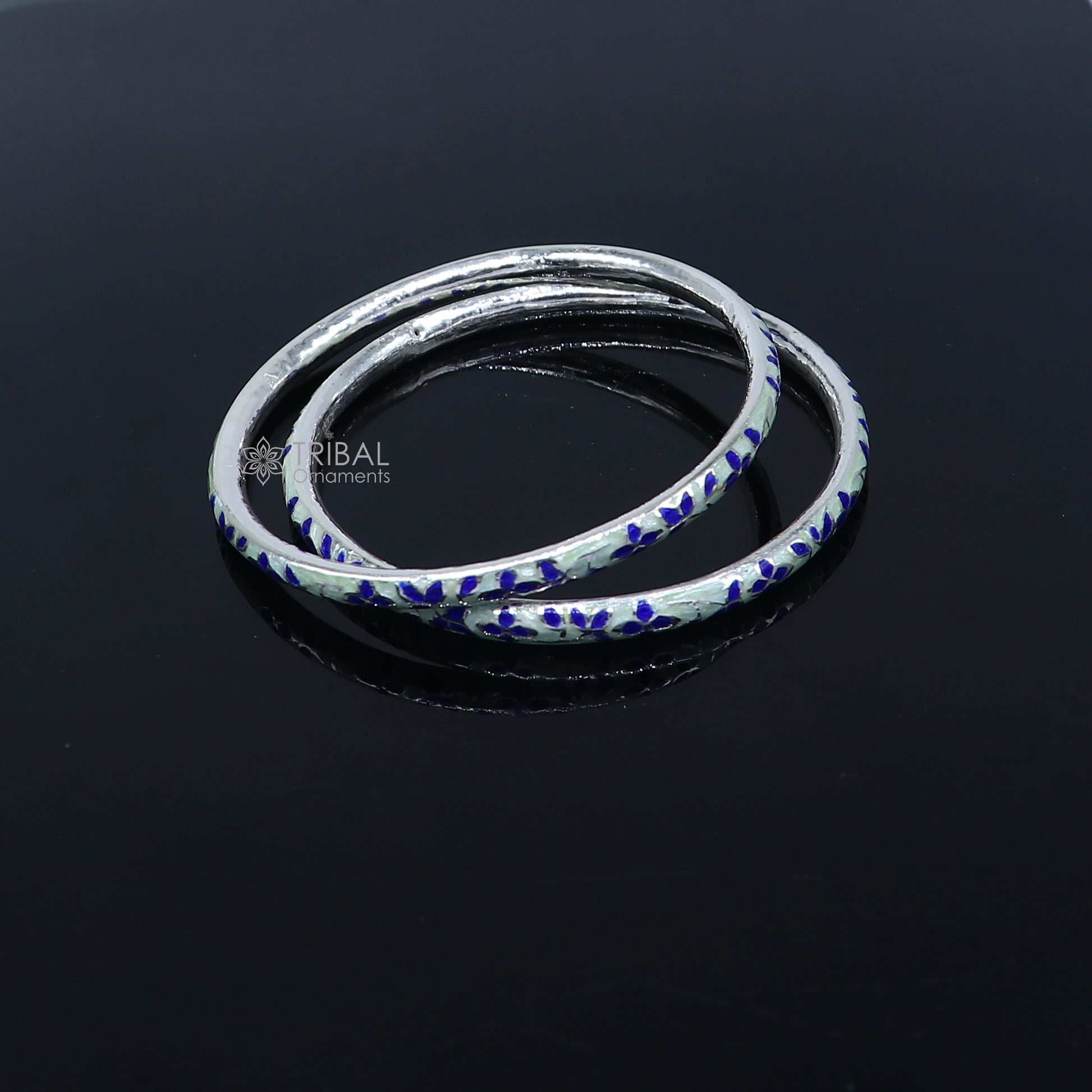 925 sterling meenakari  work designer bangle bracelet pure silver gifting jewelry, brides made bangles ba430 - TRIBAL ORNAMENTS
