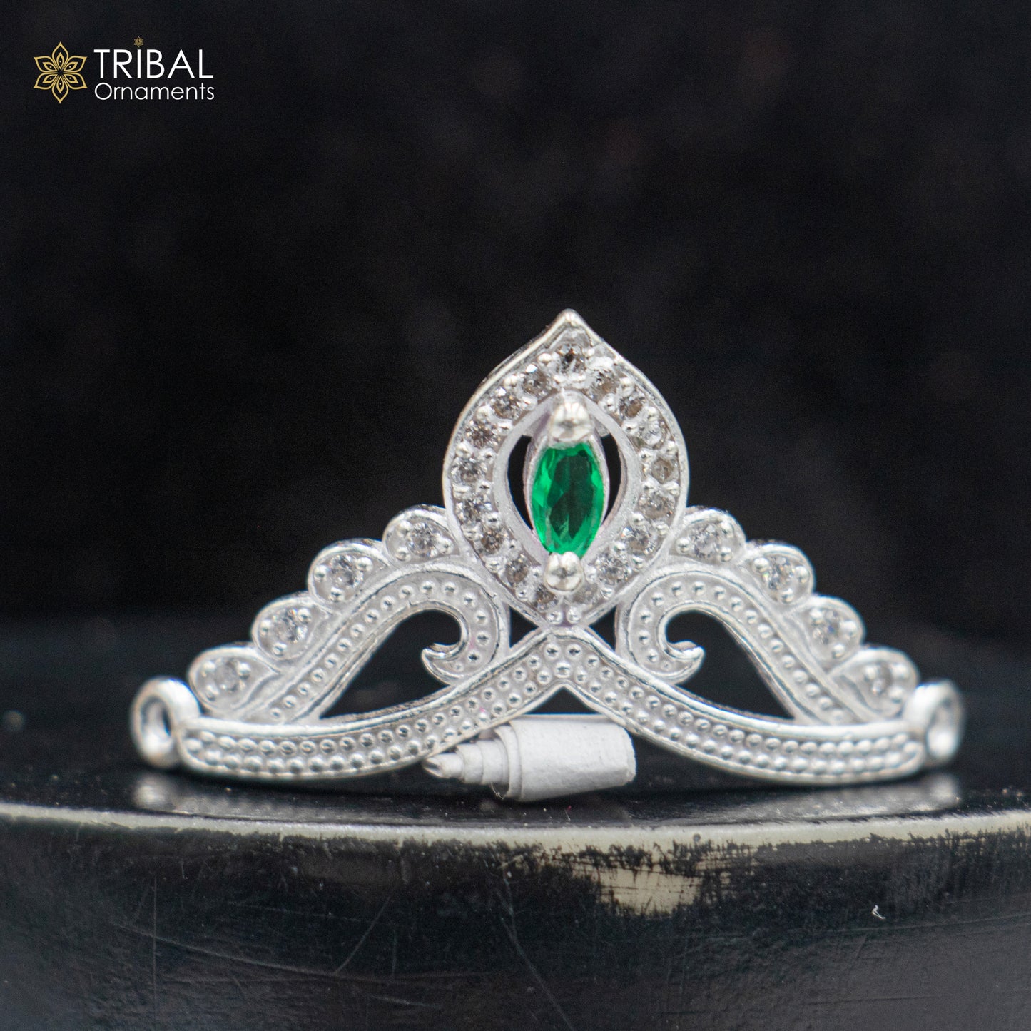 925 sterling silver handmade lord baby Krishna Mukut, amazing Laddu Gopala, crawling Krishna crown head jewelry sm44 - TRIBAL ORNAMENTS