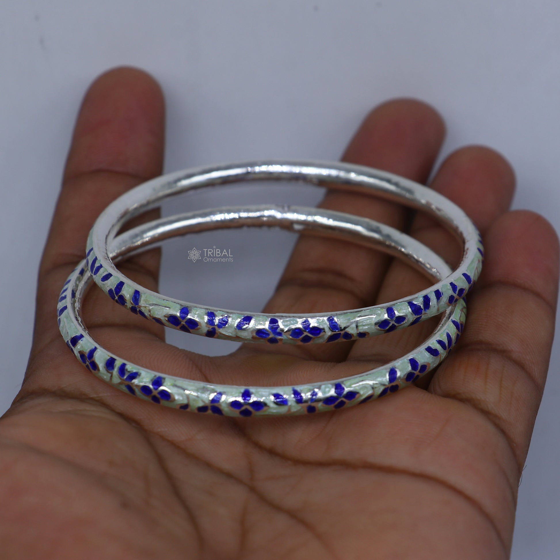925 sterling meenakari  work designer bangle bracelet pure silver gifting jewelry, brides made bangles ba430 - TRIBAL ORNAMENTS