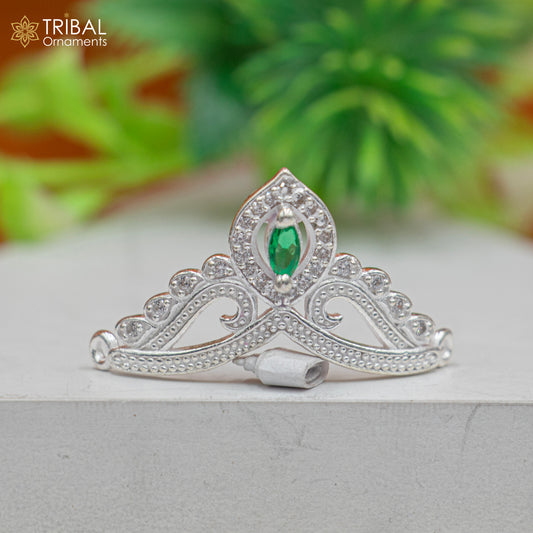 925 sterling silver handmade lord baby Krishna Mukut, amazing Laddu Gopala, crawling Krishna crown head jewelry sm44 - TRIBAL ORNAMENTS