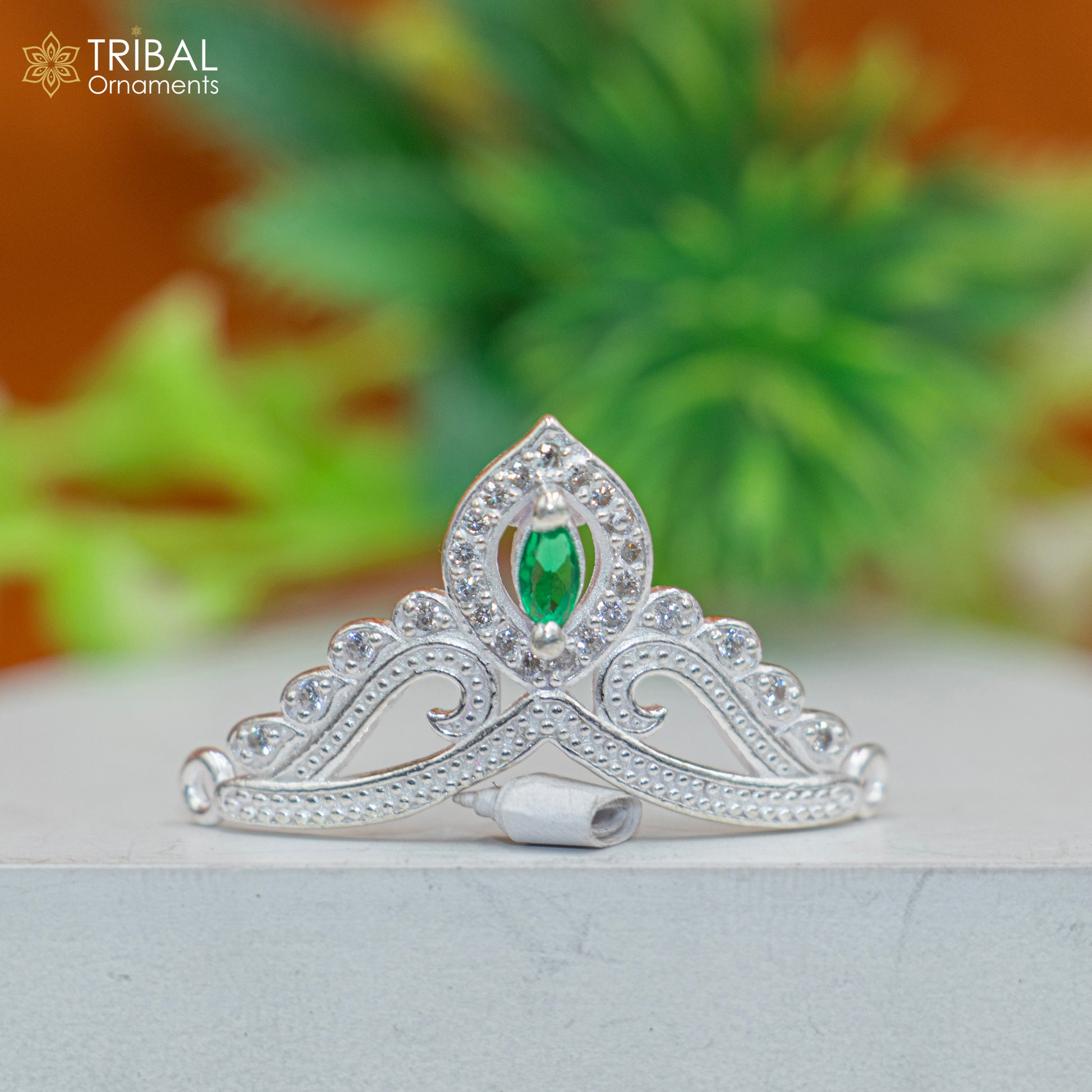 925 sterling silver handmade lord baby Krishna Mukut, amazing Laddu Gopala, crawling Krishna crown head jewelry sm44 - TRIBAL ORNAMENTS