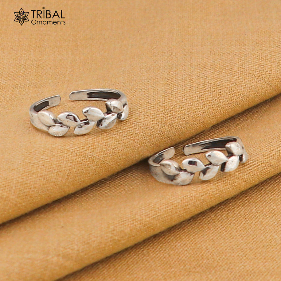 Fabulous flower design 92.5 sterling silver handmade vintage design Adjustable toe ring ethnic tribal belly dance jewelry india YTR03