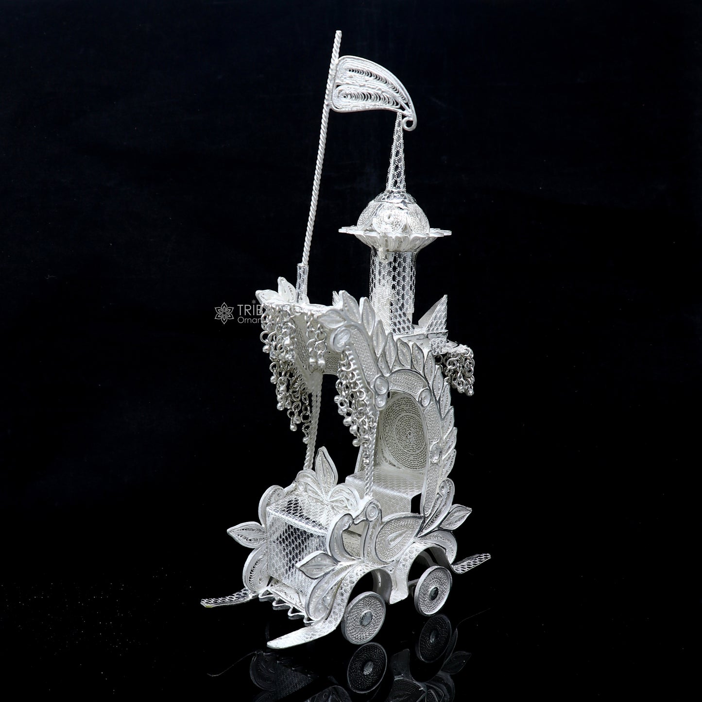 925 sterling silver lord Krishna rath/ silver horse cart for Laddu Gopala su1322