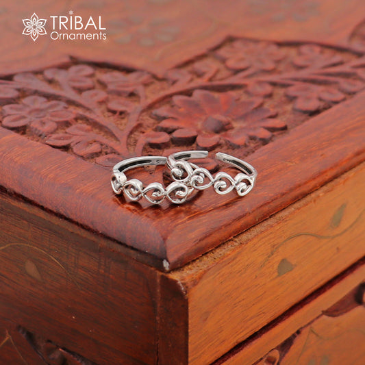 Vintage style handmade fabulous tiny 925 sterling silver toe ring for girl's women's, best toe ring collection tribal jewelry YTR08