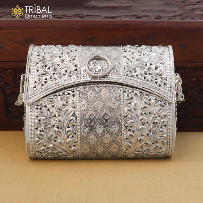 925 Sterling silver handmade hand bag/ purse /shoulder bag/Women Clutches bag003