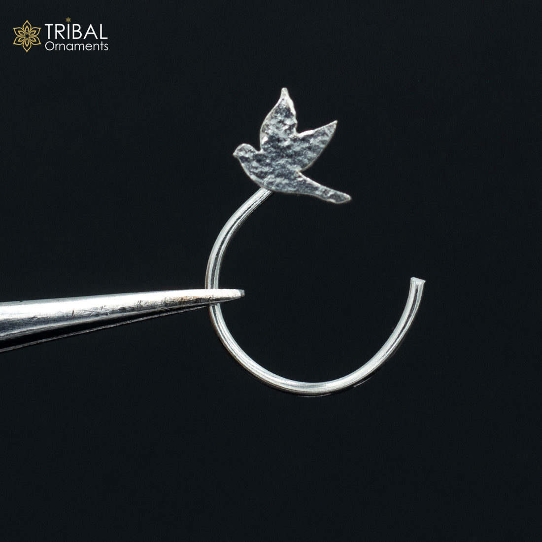 925 sterling silver bird design handmade fabulous nose pin u band tribal jewelry np68 - TRIBAL ORNAMENTS