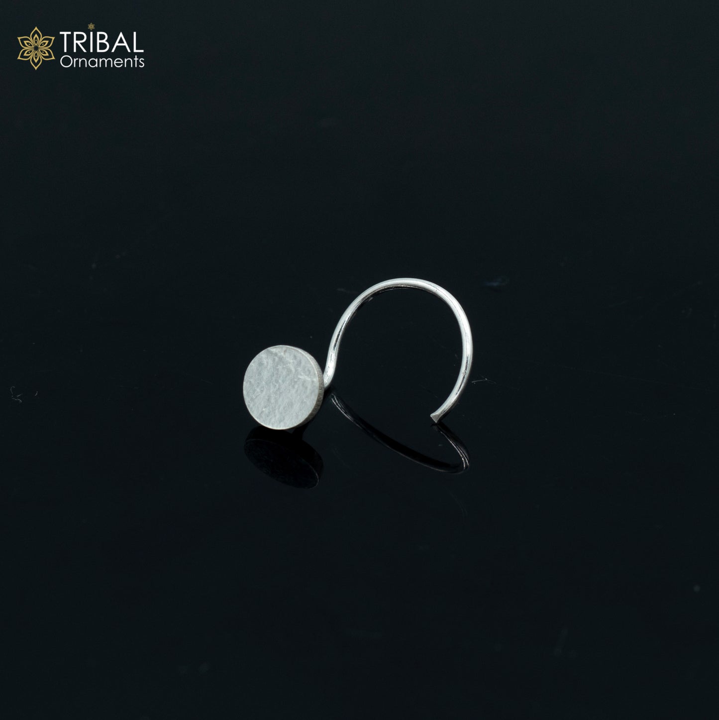 925 sterling silver unique round design handmade fabulous nose pin u band tribal jewelry np57 - TRIBAL ORNAMENTS