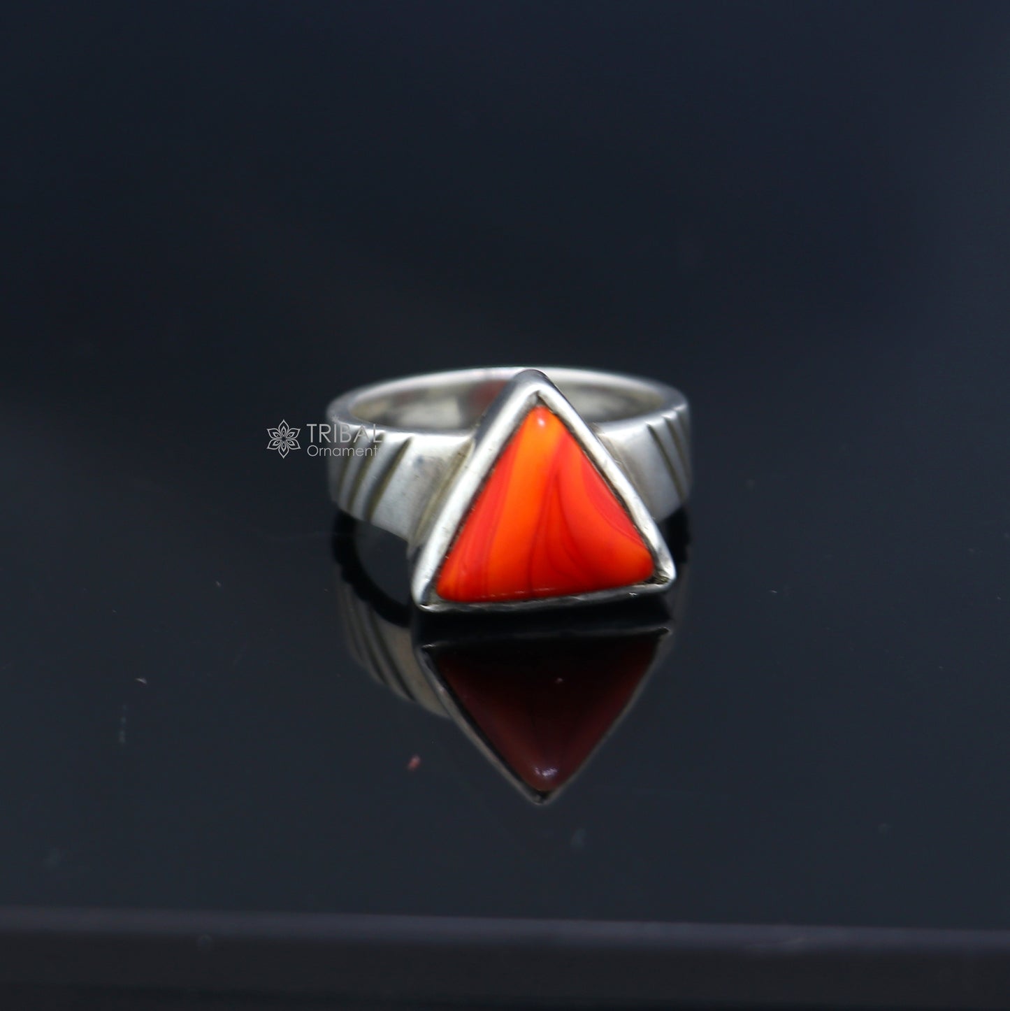 925 sterling silver red fire stone ring Jewelry sr716