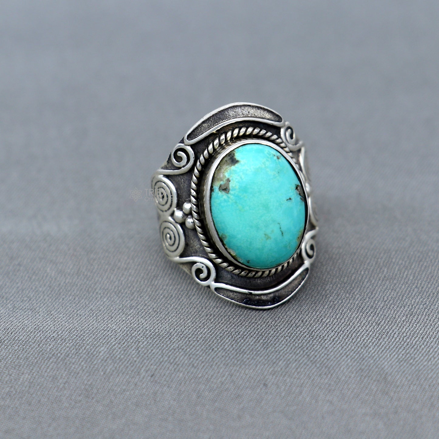 925 sterling silver turquoise stone ring Jewelry sr717