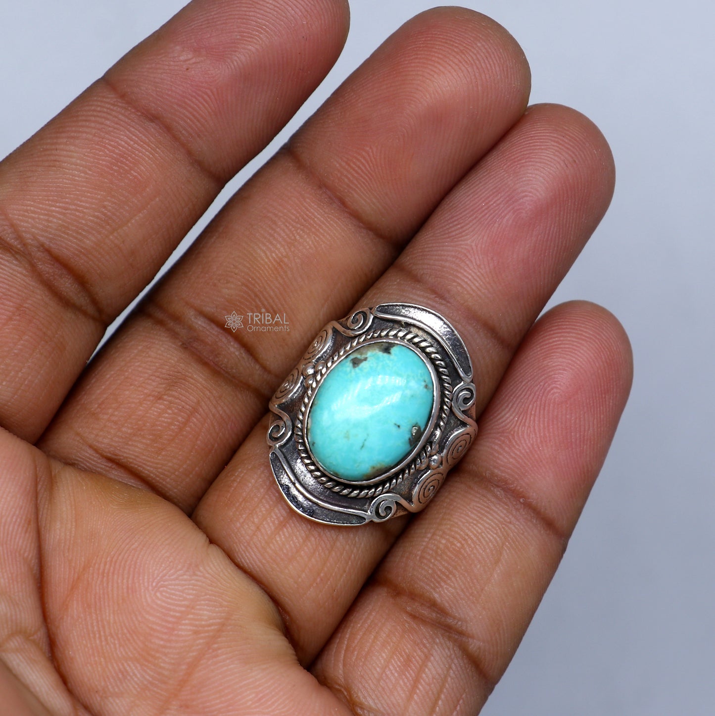 925 sterling silver turquoise stone ring Jewelry sr717