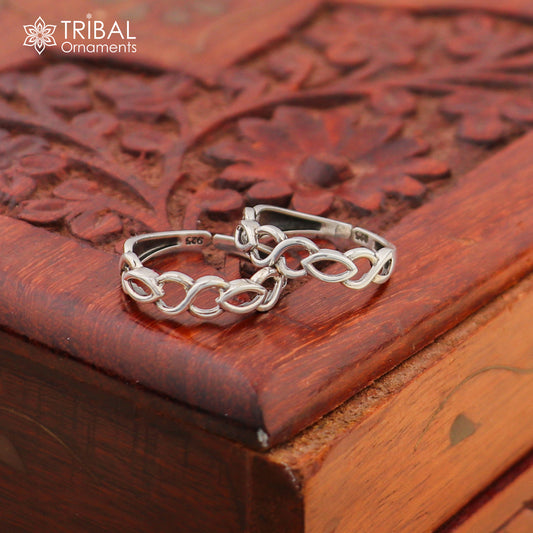 traditional design sterling silver vintage handmade toe ring belly dance women's jewelry awesome tribal jewelry rajasthan India ytr23