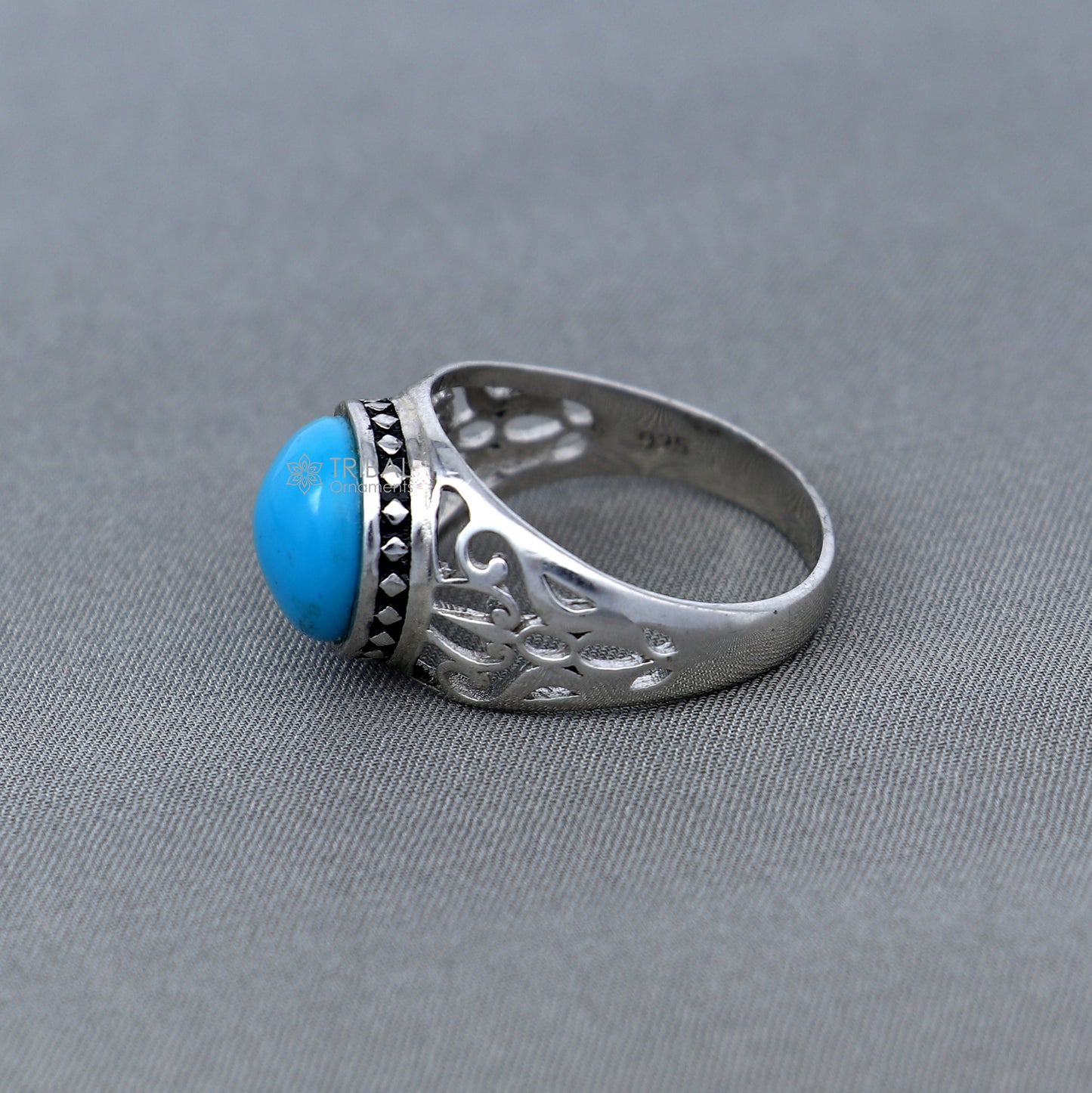 925 sterling silver blue  stone ring Jewelry sr721