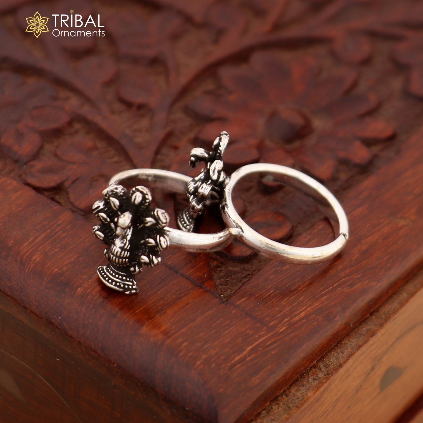 925 sterling silver handmade fabulous dancing peacock design toe ring band tribal belly dance vintage style ethnic jewelry ytr30