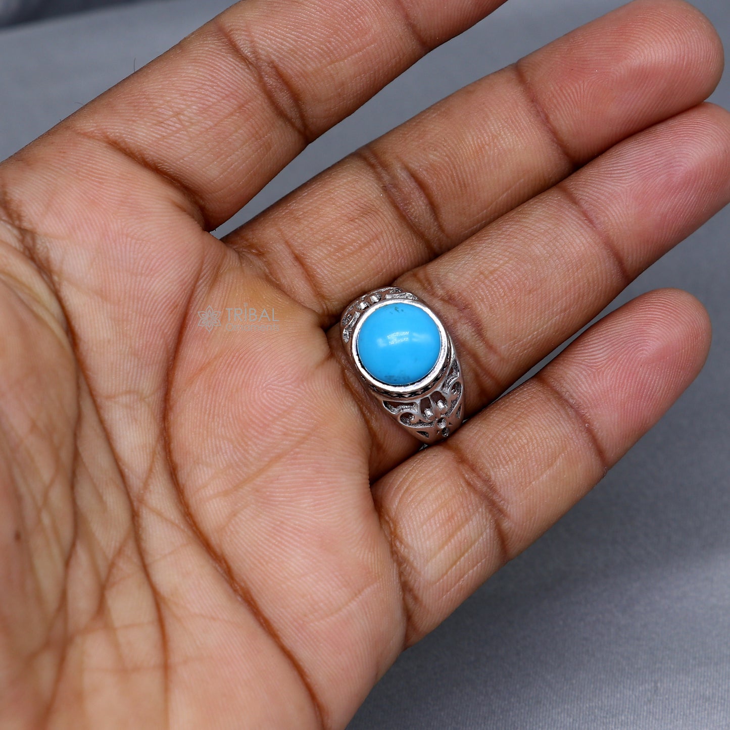 925 sterling silver blue  stone ring Jewelry sr721