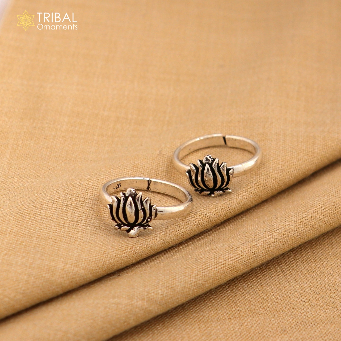 925 sterling silver handmade fabulous lotus design toe ring band tribal belly dance vintage style ethnic brides jewelry ytr31