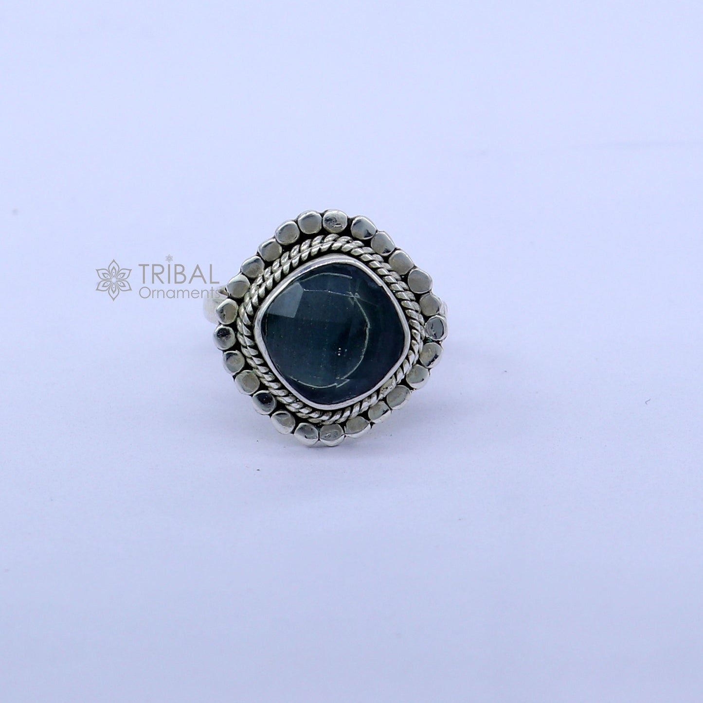 925 sterling silver black stone ring Jewelry sr723