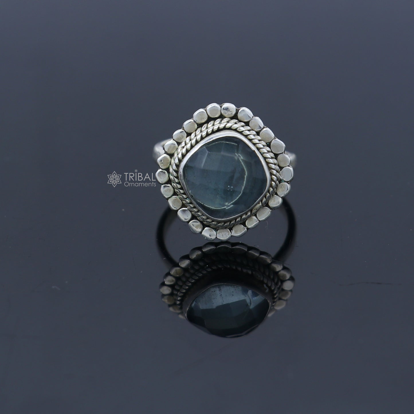 925 sterling silver black stone ring Jewelry sr723