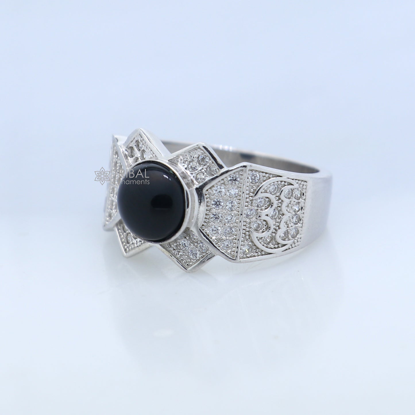 925 sterling silver black stone ring Jewelry sr725