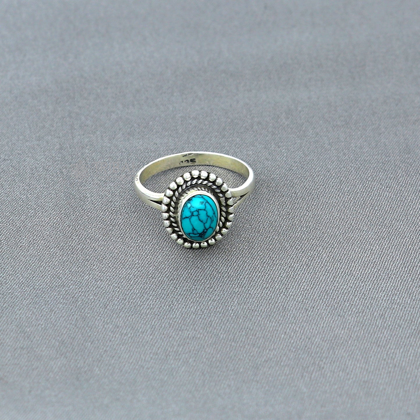 925 sterling silver turquoise stone ring Jewelry sr727