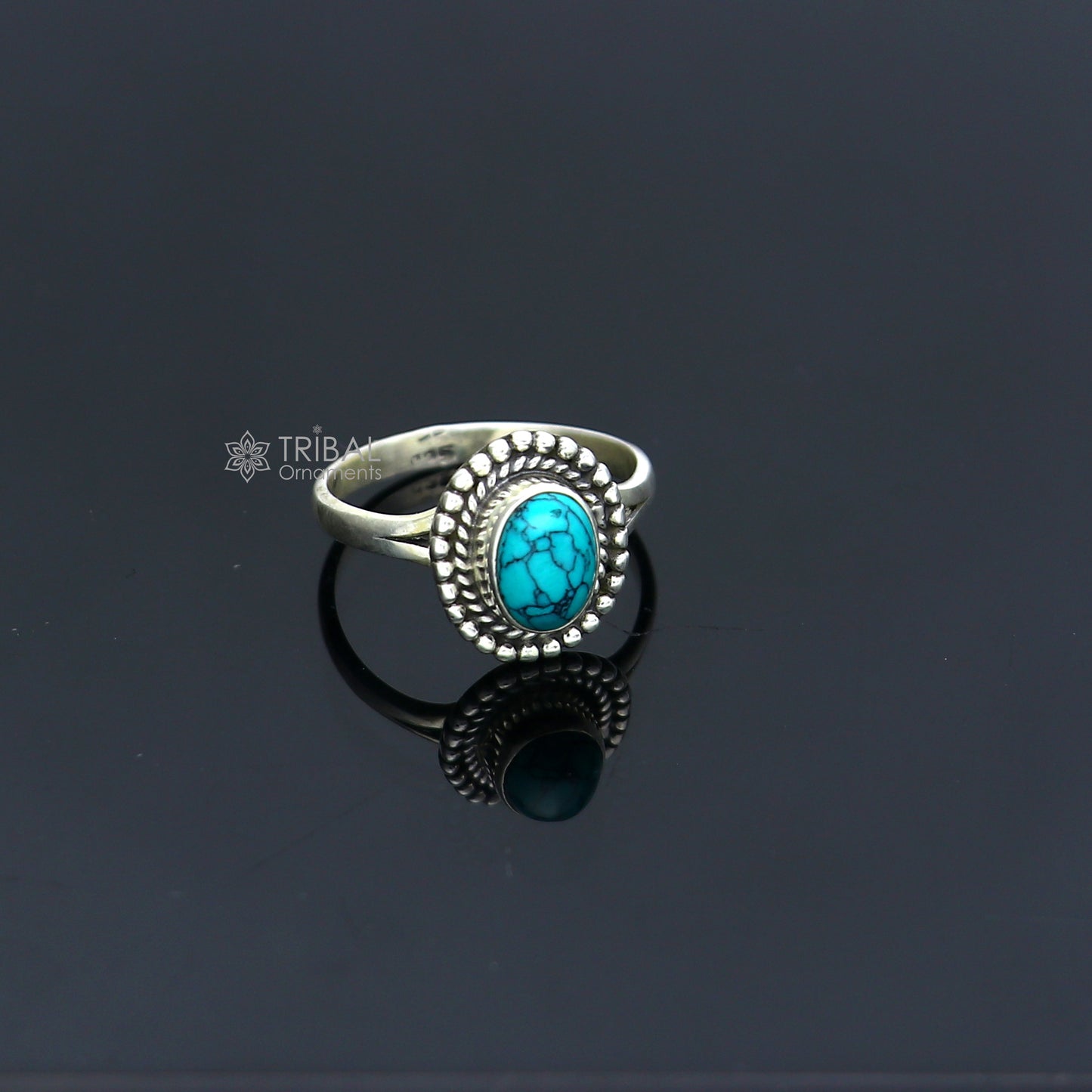 925 sterling silver turquoise stone ring Jewelry sr727