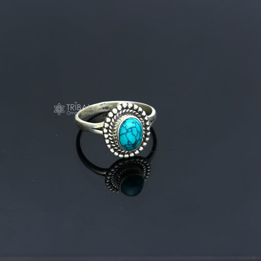 925 sterling silver turquoise stone ring Jewelry sr727