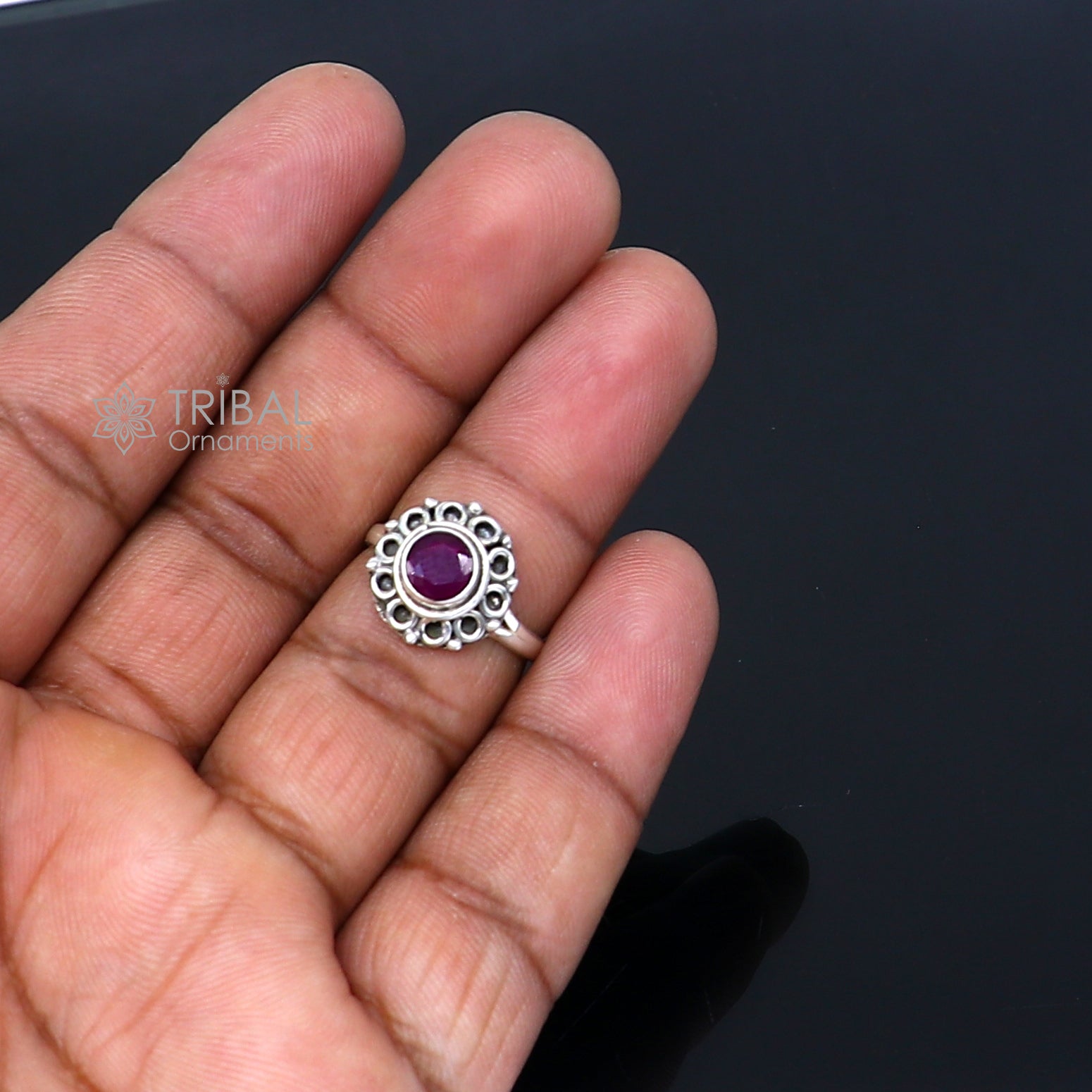 【BLACKPURPLE】23FW★ silver925 palette ring White opal X Nebula silver ring - Rings By Krama