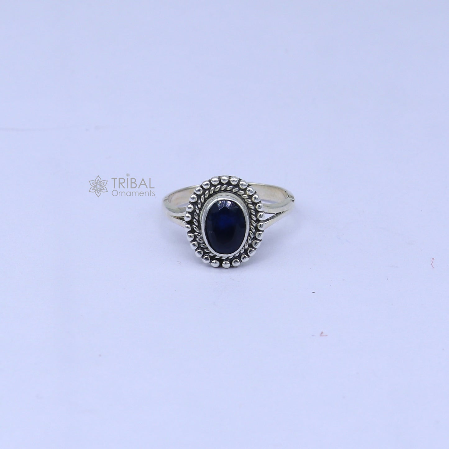 925 sterling silver black colour stone ring Jewelry sr732