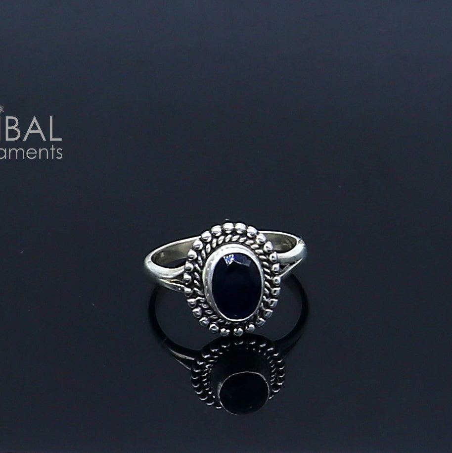 925 sterling silver black colour stone ring Jewelry sr732