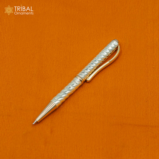 925 Sterling silver handmade unique luxury writing ball pen, best silver gifting article from india art804 - TRIBAL ORNAMENTS