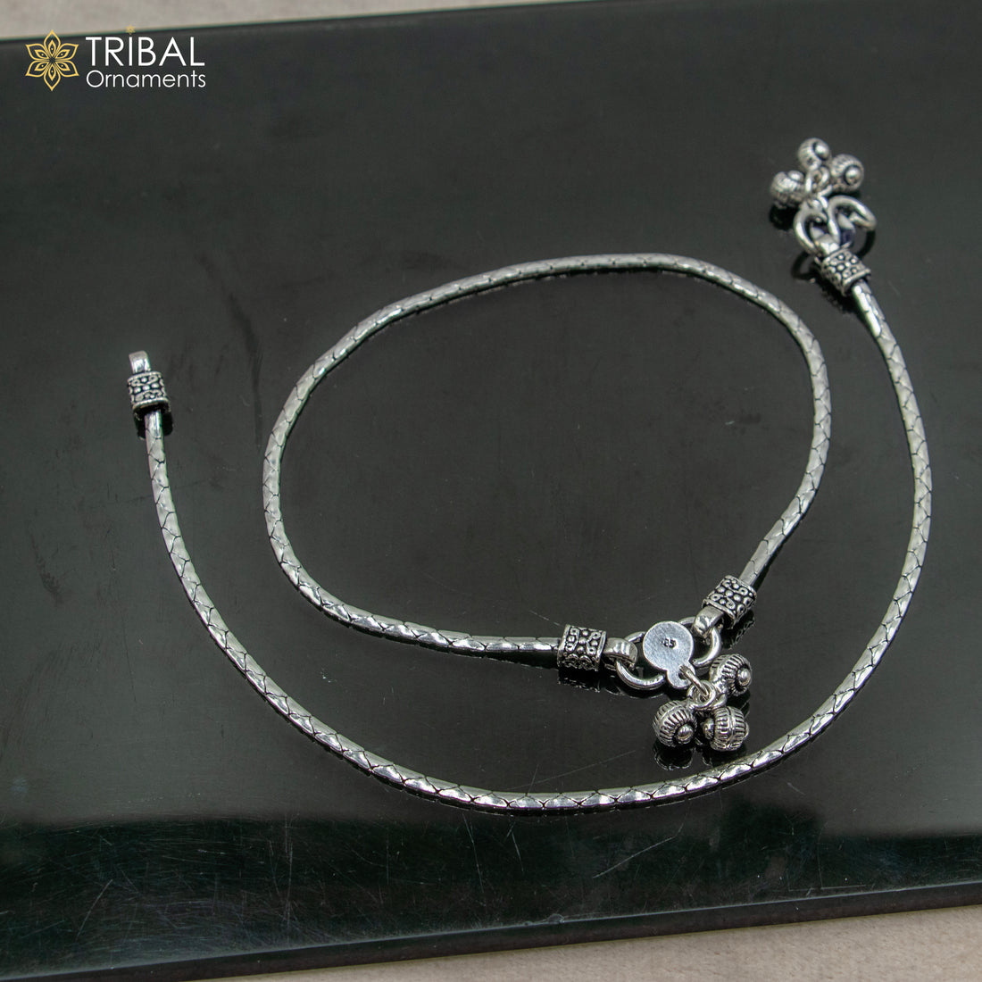 10.5" 925 sterling silver handmade stylish chain anklets foot bracelet ,ankle bracelet belly dance jewelry ank714 - TRIBAL ORNAMENTS