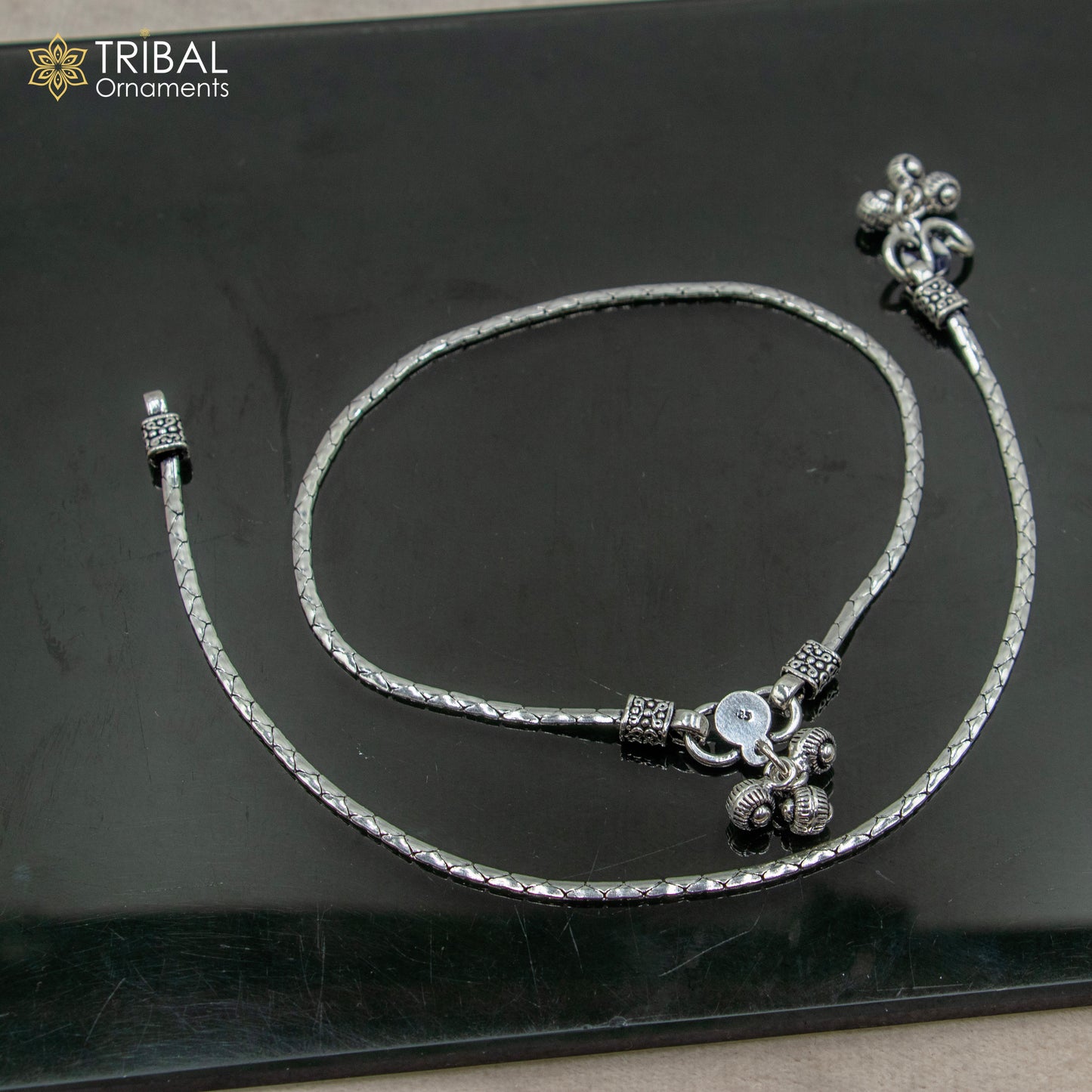 10.5" 925 sterling silver handmade stylish chain anklets foot bracelet ,ankle bracelet belly dance jewelry ank714 - TRIBAL ORNAMENTS
