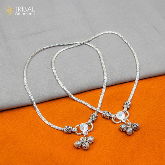 10.5" 925 sterling silver handmade stylish chain anklets foot bracelet ,ankle bracelet belly dance jewelry ank714 - TRIBAL ORNAMENTS