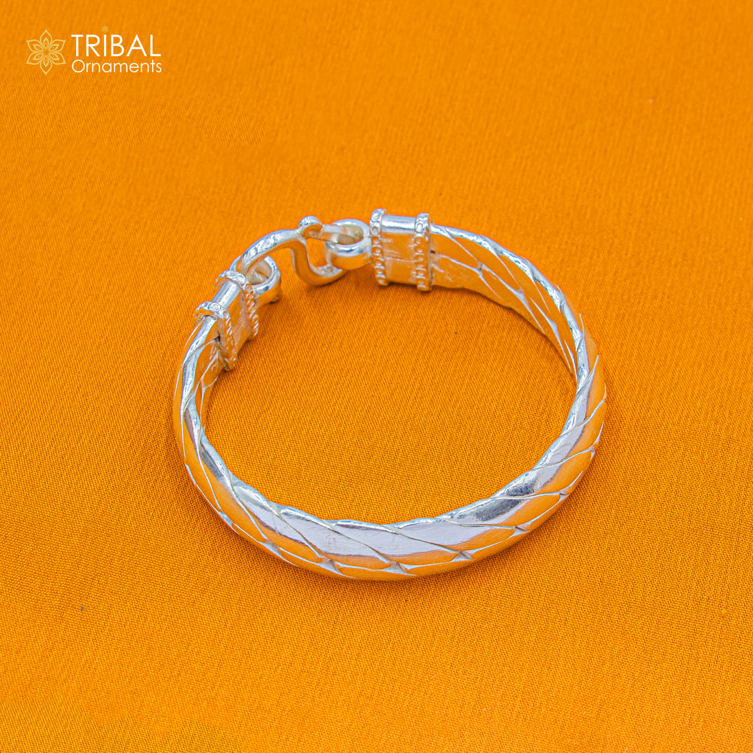 925 Solid Sterling silver handmade vintage style heavy bangle bracelet kada tribal jewelry best for men's gifting silver articles nsk900 - TRIBAL ORNAMENTS