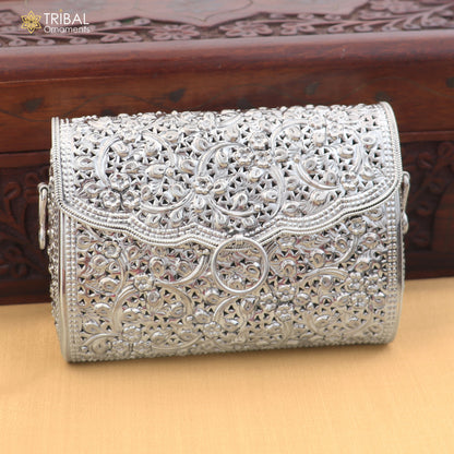 925 Sterling silver handmade hand bag/ purse /shoulder bag/Women Clutches bag004