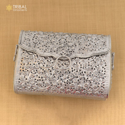 925 Sterling silver handmade hand bag/ purse /shoulder bag/Women Clutches bag004