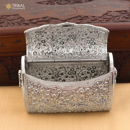 925 Sterling silver handmade hand bag/ purse /shoulder bag/Women Clutches bag004