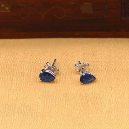 Sterling silver oval-shaped stone stud earring by TRIBAL ORNAMENTS, unisex jewelry, showcasing a polished, elegant design.