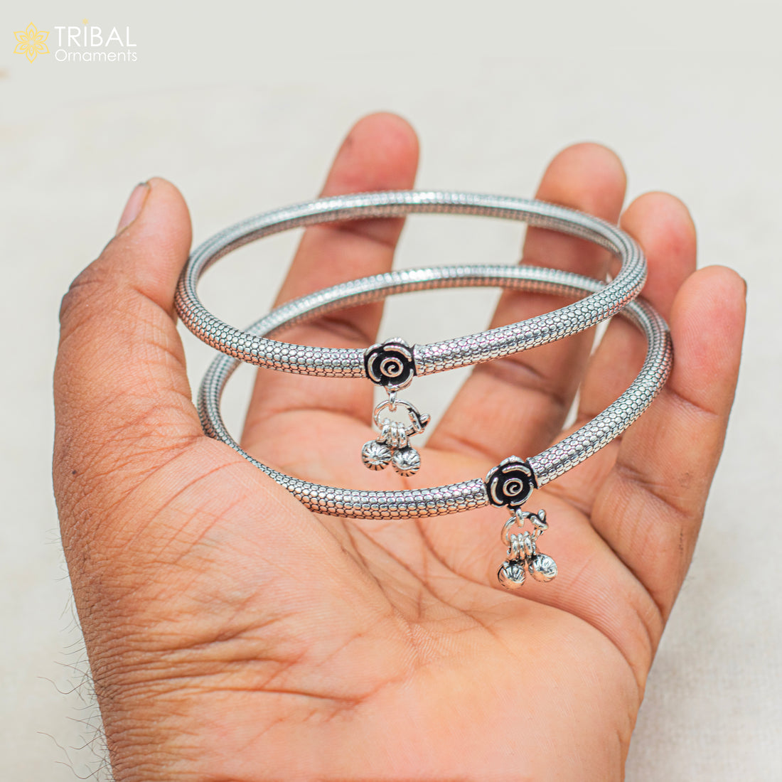 925 sterling silver handmade vintage design gorgeous customized foot bracelet anklet kada hanging drops belly dance ethnic jewelry nsfk127 - TRIBAL ORNAMENTS