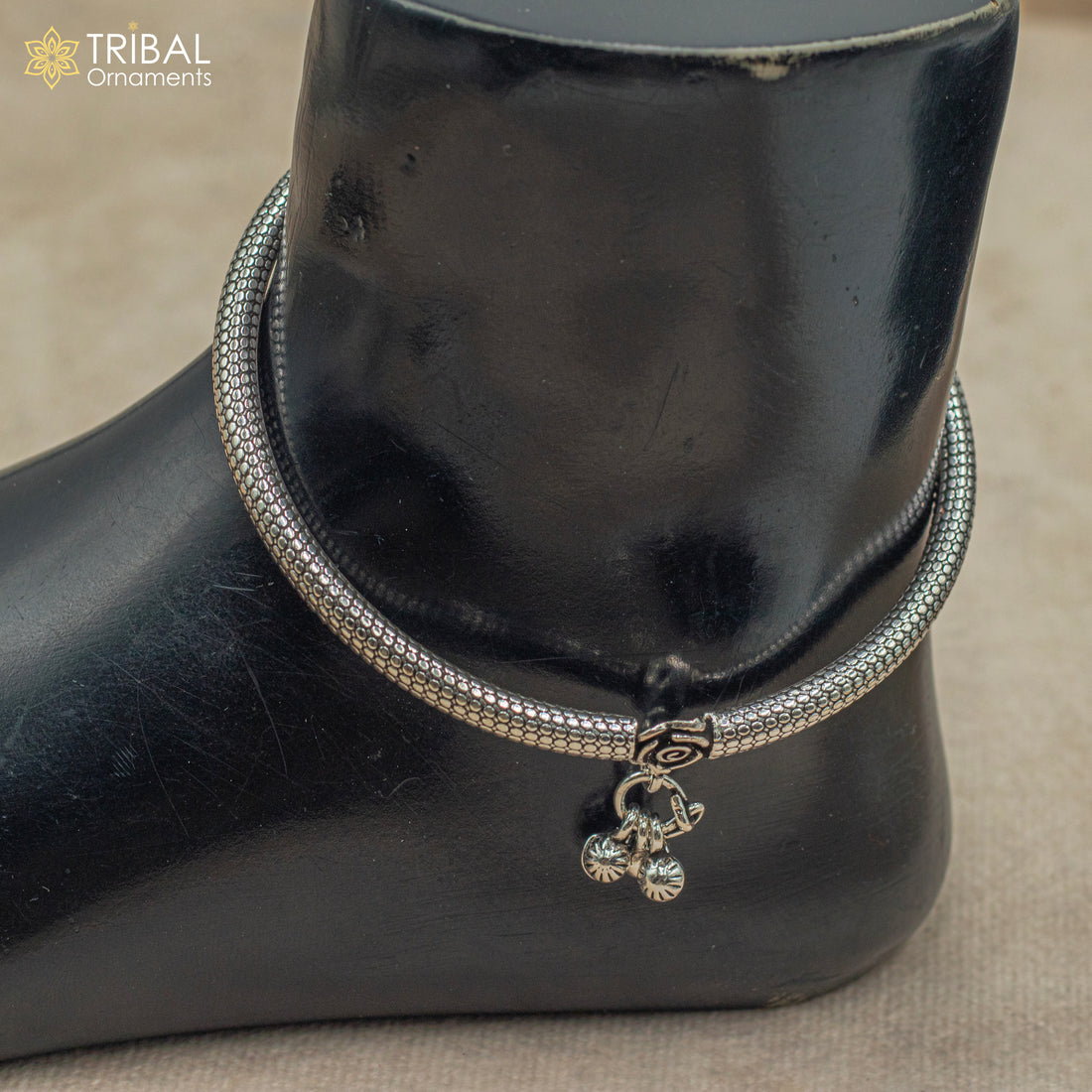 925 sterling silver handmade vintage design gorgeous customized foot bracelet anklet kada hanging drops belly dance ethnic jewelry nsfk127 - TRIBAL ORNAMENTS
