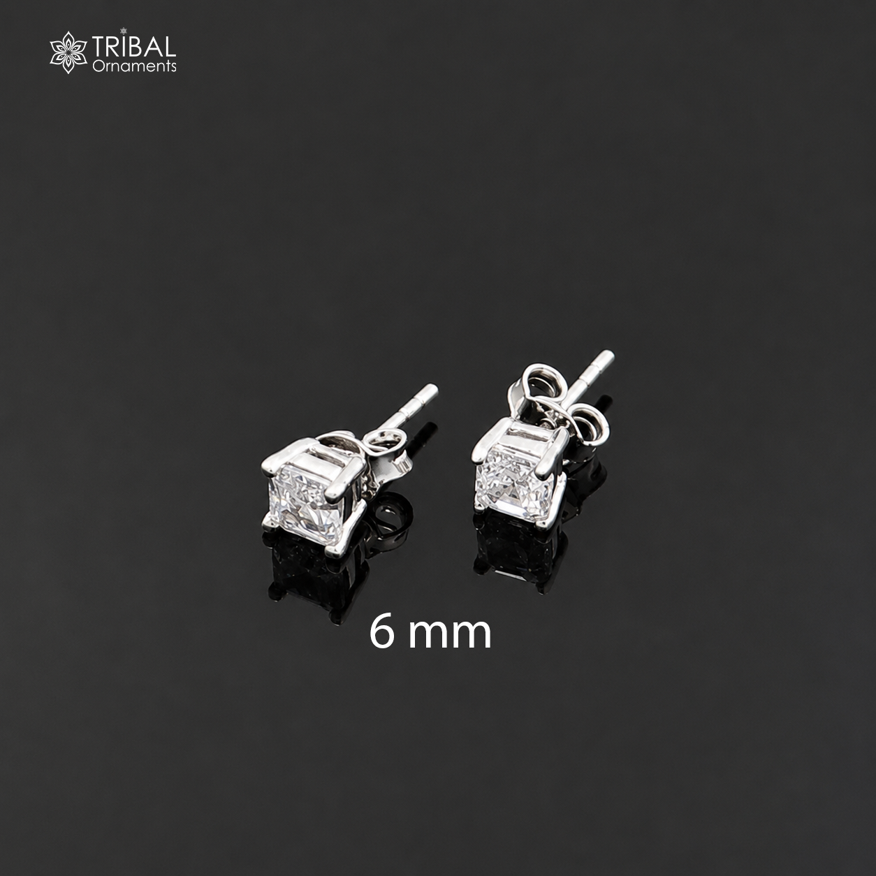 925 sterling silver gorgeous square shape white diamond stud earring best unisex jewelry er279