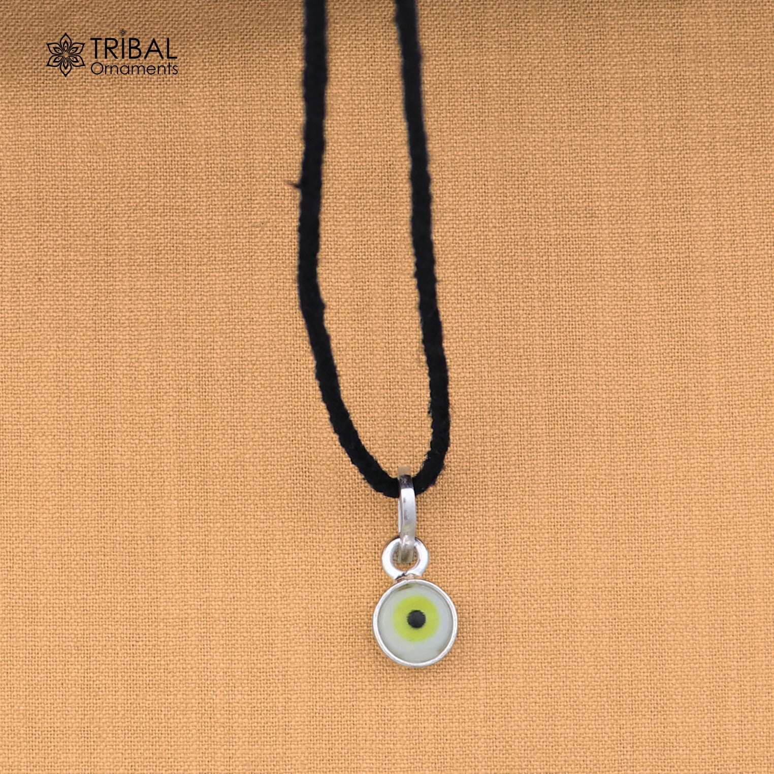925 sterling silver evil eye pendant for girls and kids, protective jewelry, tribal ornament design, NSP1123 style