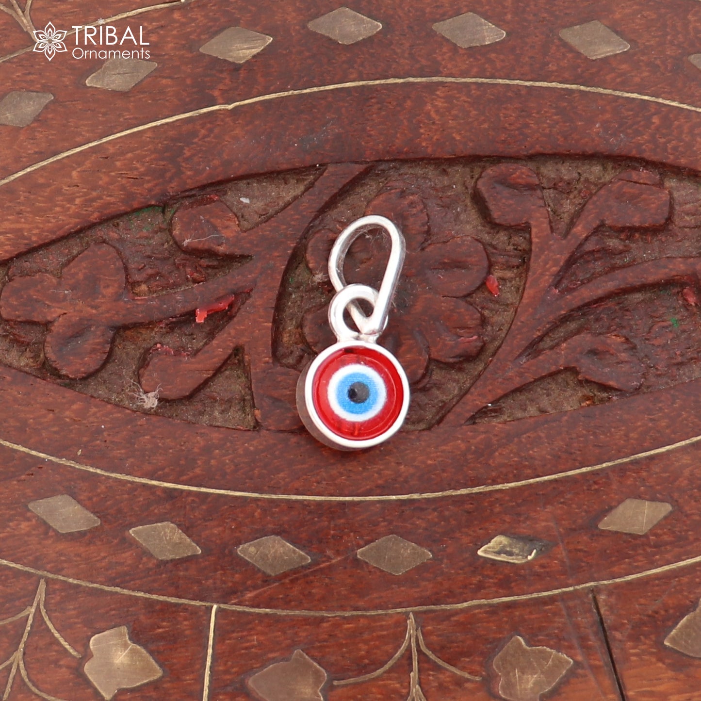 925 sterling silver evil eye pendant for girls or kids, tribal protection jewelry with detailed design in IMG_7904.jpg